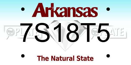 7S18T5 Arkansas License Plate