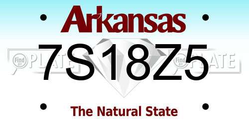 7S18Z5 Arkansas License Plate