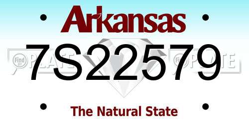 7S22579 Arkansas License Plate