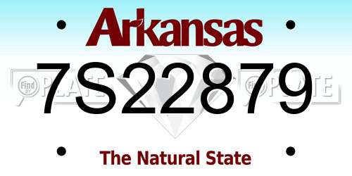 7S22879 Arkansas License Plate