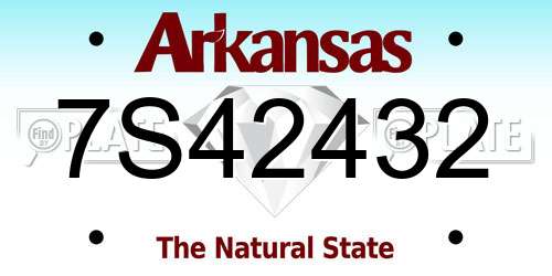 7S42432 Arkansas License Plate