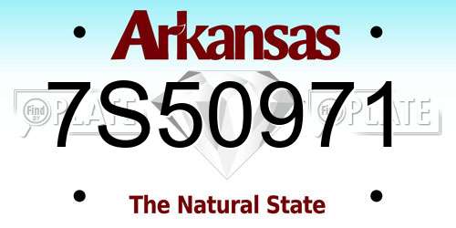 7S50971 Arkansas License Plate