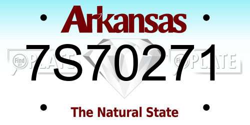 7S70271 Arkansas License Plate