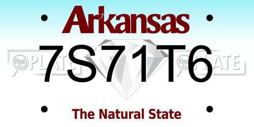 7S71T6 Arkansas License Plate