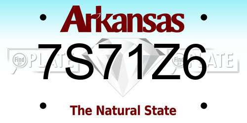 7S71Z6 Arkansas License Plate
