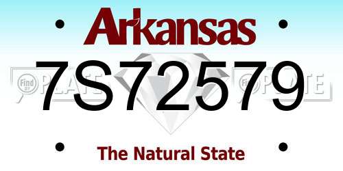 7S72579 Arkansas License Plate