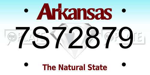 7S72879 Arkansas License Plate