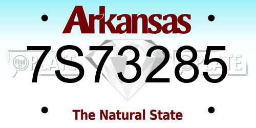 7S73285 Arkansas License Plate