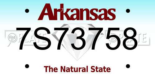 7S73758 Arkansas License Plate