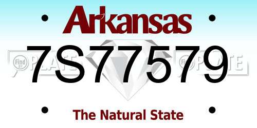 7S77579 Arkansas License Plate