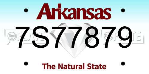 7S77879 Arkansas License Plate
