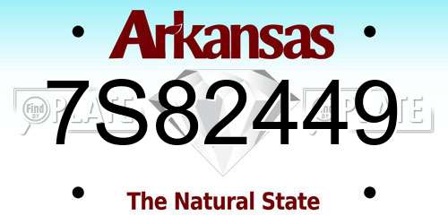 7S82449 Arkansas License Plate