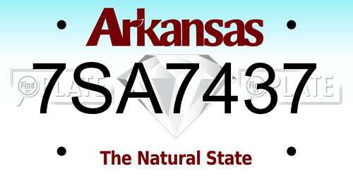 7SA7437 Arkansas License Plate