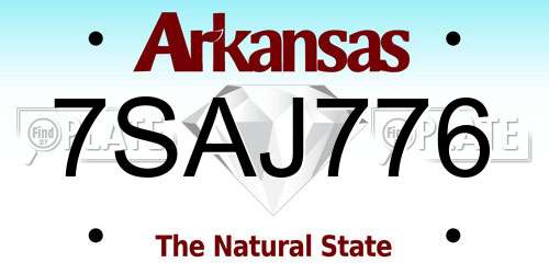 7SAJ776 Arkansas License Plate