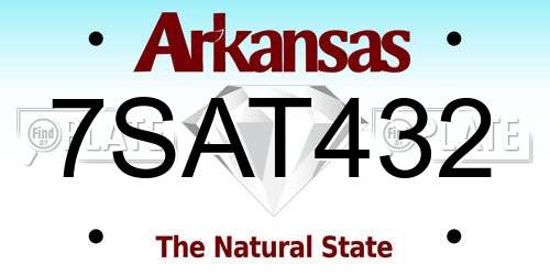 7SAT432 Arkansas License Plate