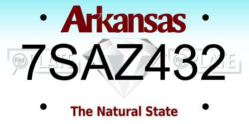 7SAZ432 Arkansas License Plate