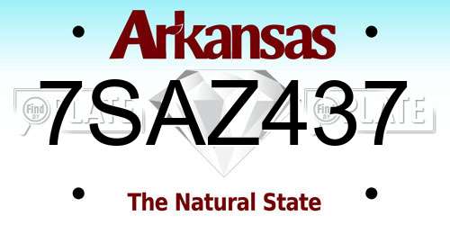 7SAZ437 Arkansas License Plate