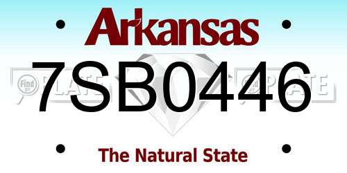 7SB0446 Arkansas License Plate