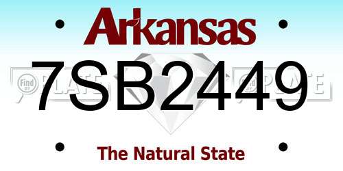 7SB2449 Arkansas License Plate