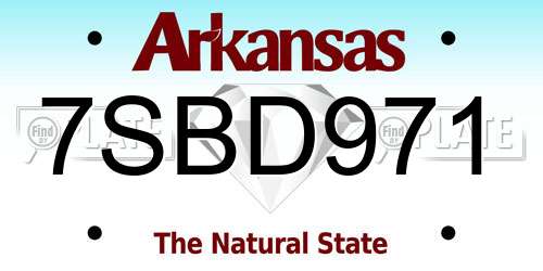 7SBD971 Arkansas License Plate