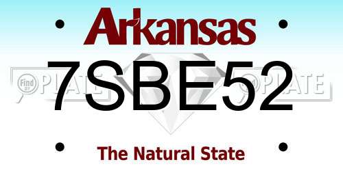 7SBE52 Arkansas License Plate