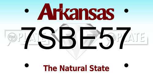 7SBE57 Arkansas License Plate