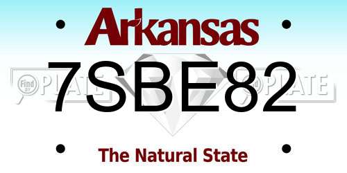 7SBE82 Arkansas License Plate