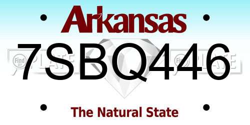 7SBQ446 Arkansas License Plate