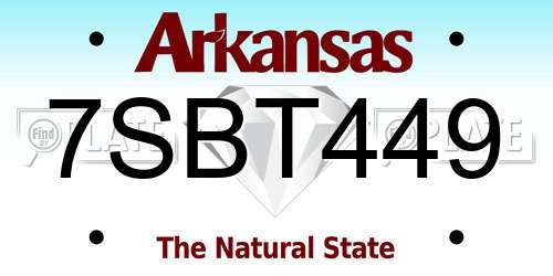 7SBT449 Arkansas License Plate