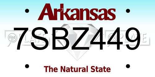 7SBZ449 Arkansas License Plate