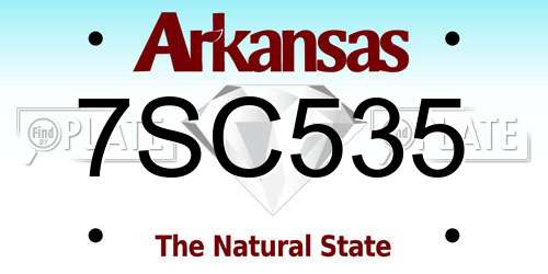 7SC535 Arkansas License Plate
