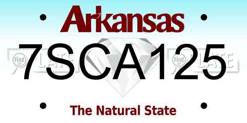 7SCA125 Arkansas License Plate