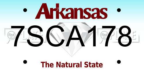 7SCA178 Arkansas License Plate