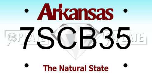 7SCB35 Arkansas License Plate