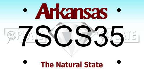 7SCS35 Arkansas License Plate