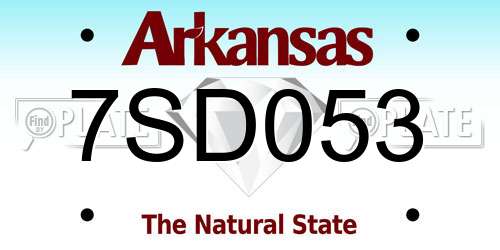7SD053 Arkansas License Plate