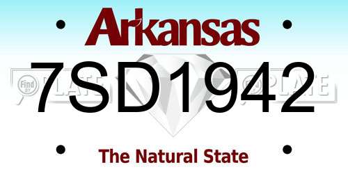 7SD1942 Arkansas License Plate