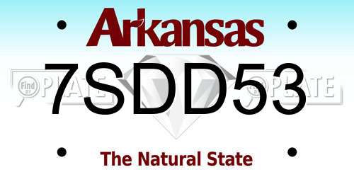7SDD53 Arkansas License Plate