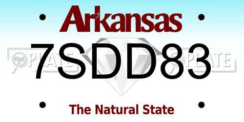 7SDD83 Arkansas License Plate