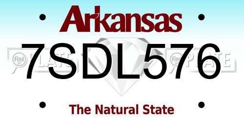 7SDL576 Arkansas License Plate