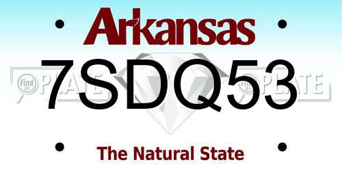 7SDQ53 Arkansas License Plate