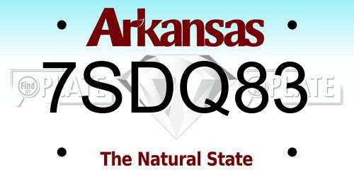 7SDQ83 Arkansas License Plate