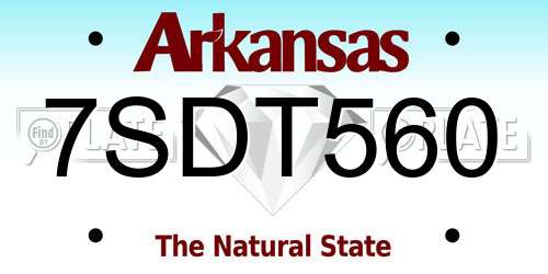 7SDT560 Arkansas License Plate