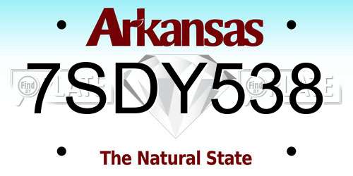 7SDY538 Arkansas License Plate