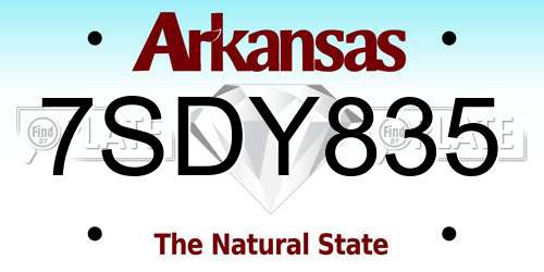 7SDY835 Arkansas License Plate