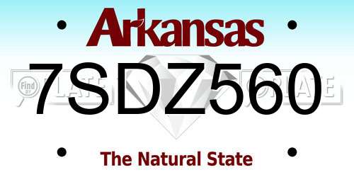 7SDZ560 Arkansas License Plate