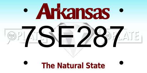 7SE287 Arkansas License Plate