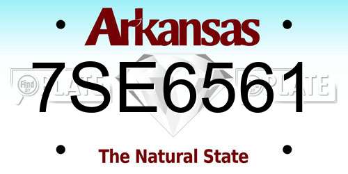 7SE6561 Arkansas License Plate