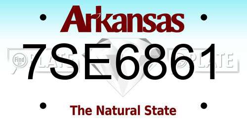 7SE6861 Arkansas License Plate