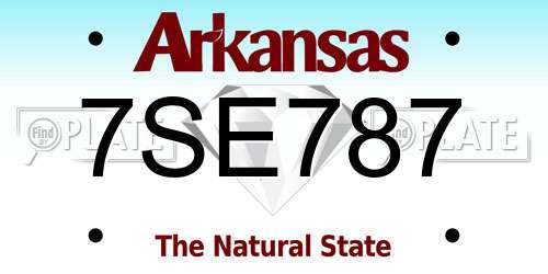 7SE787 Arkansas License Plate